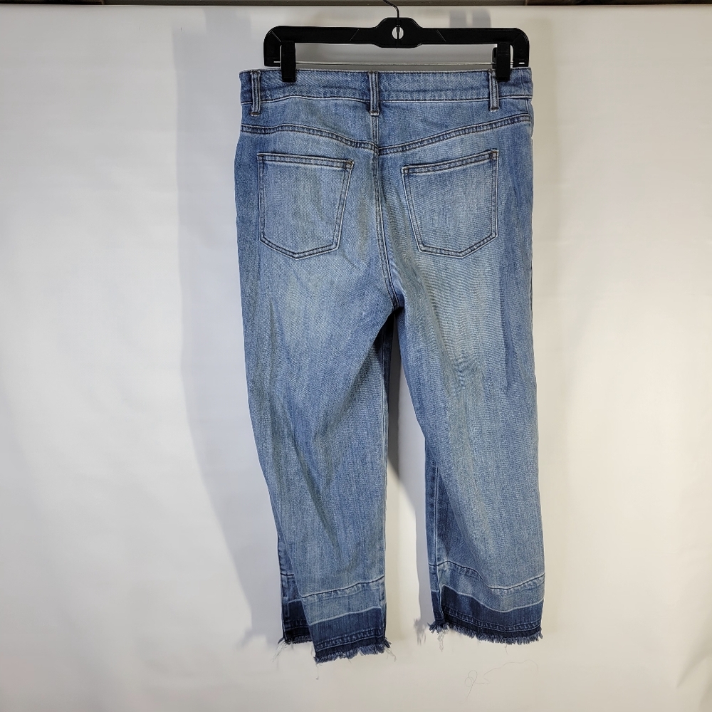 Chicos Wide Leg Crop Button Fly Denim Size 6/0.5 - Picture 6 of 9